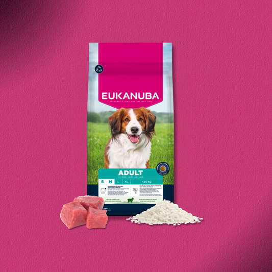 2x12kg Eukanuba Premium Nutrition Adult Small & Medium Breed Lamm & Reis