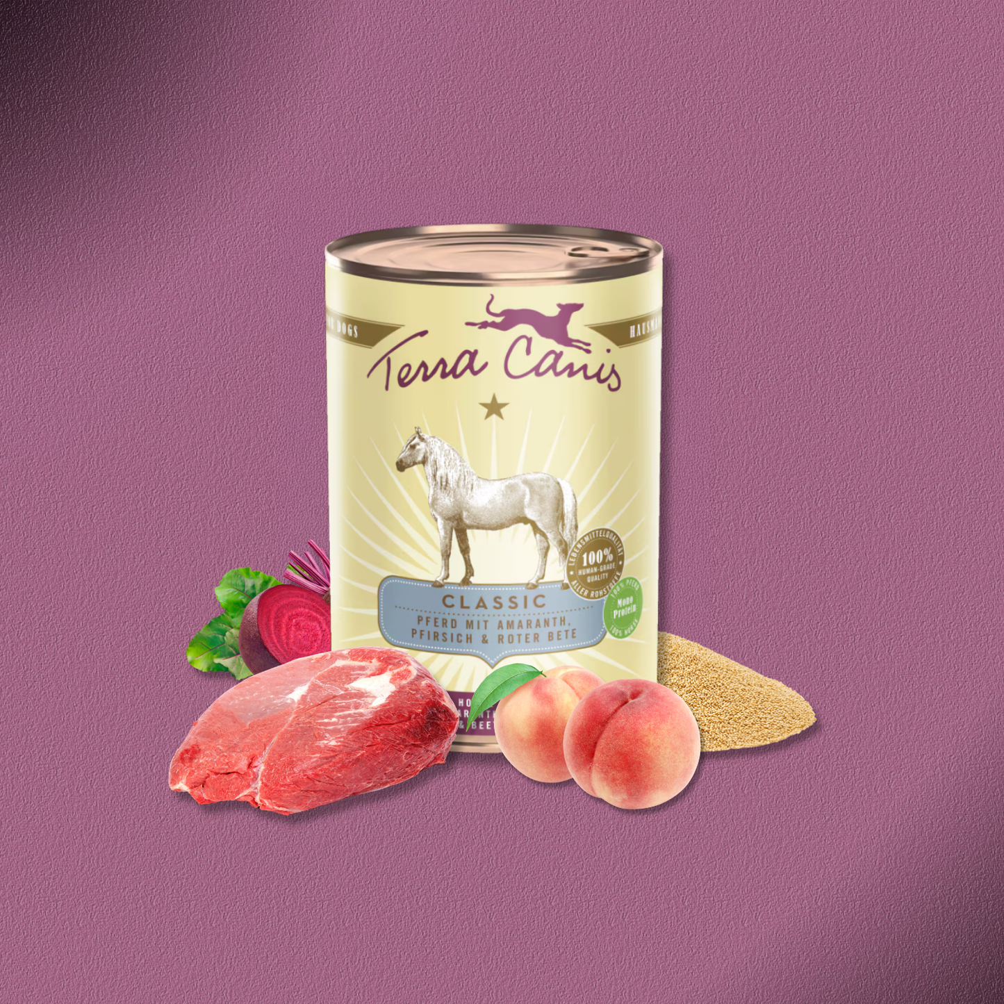 6x400g Terra Canis Pferd mit Amaranth, Pfirsich & Roter Beete