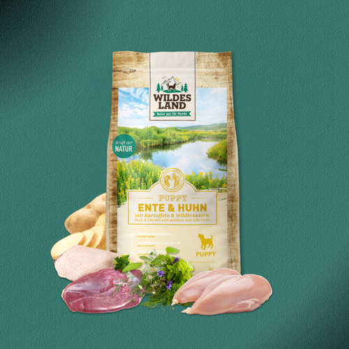12kg Wildes Land Classic Puppy - Ente und Huhn mit Kartoffeln und Wildkräutern