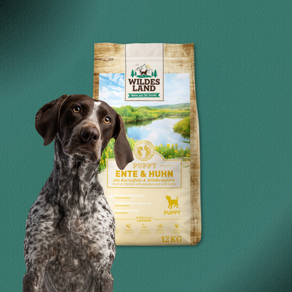 12kg Wildes Land Classic Puppy - Ente und Huhn mit Kartoffeln und Wildkräutern