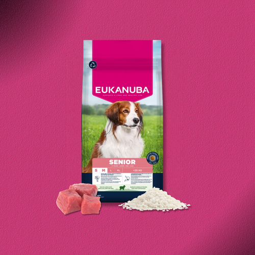 2x12kg Eukanuba Premium Nutrition Senior Small & Medium Breed Lamm & Reis