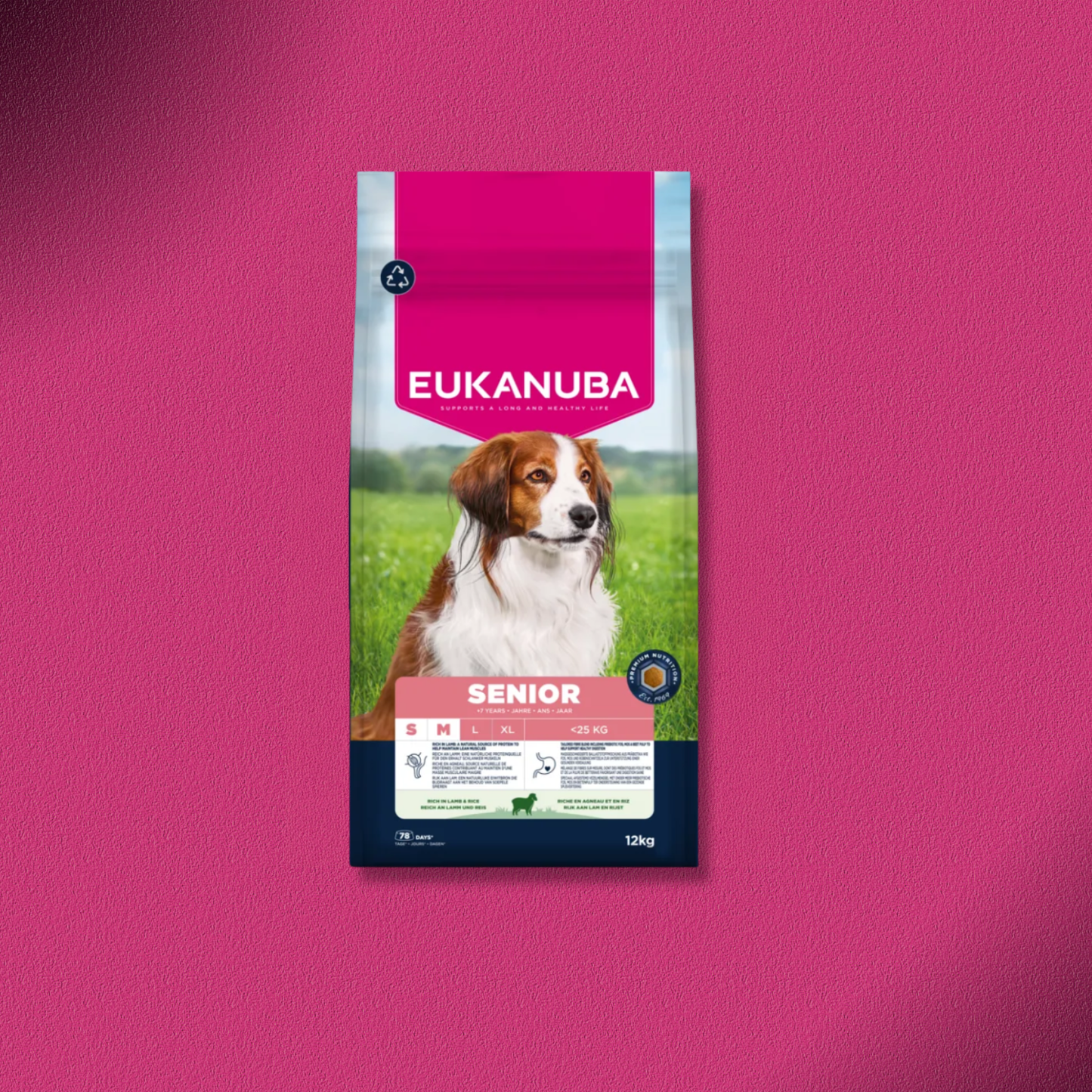 2x12kg Eukanuba Premium Nutrition Senior Small & Medium Breed Lamm & Reis