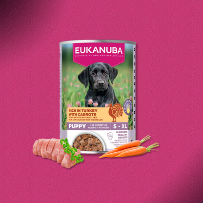 30x400g Eukanuba Puppy Reich an Pute mit Karotten