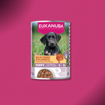 30x400g Eukanuba Puppy Reich an Pute mit Karotten