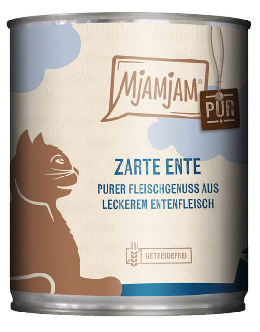 24x800g MjamMjam purer Fleischgenuss - Zarte Ente pur