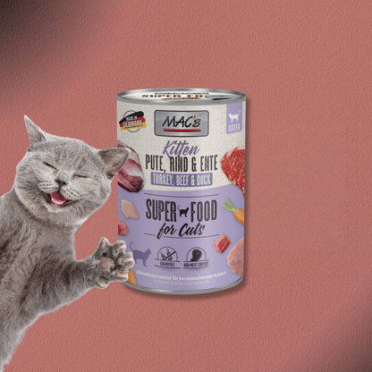 6x400g MAC's Cat Kitten Pute, Rind & Ente