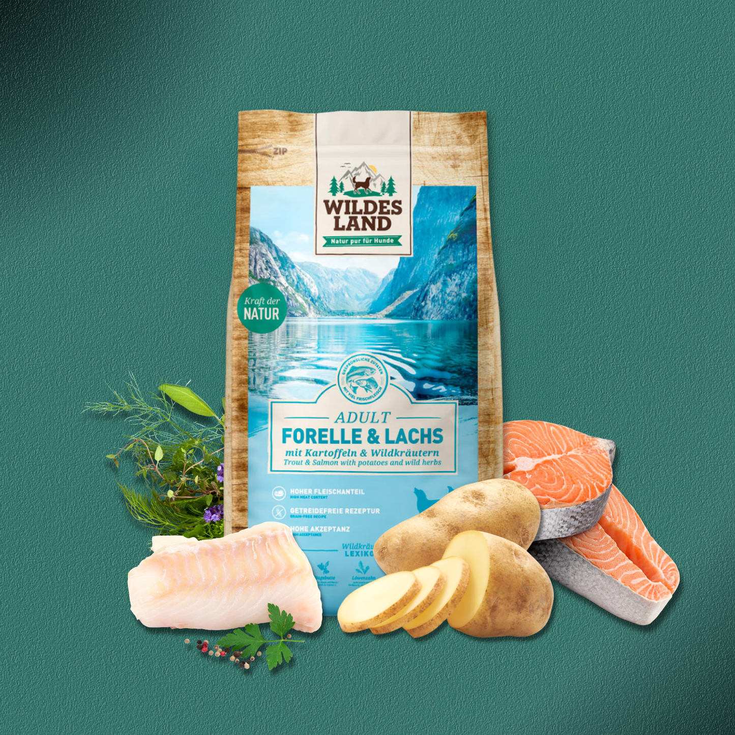 2x12kg Wildes Land Adult Lamm & Lachs mit Kartoffel