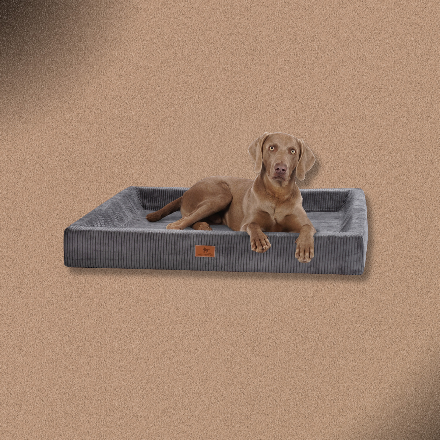 Knuffelwuff Orthopädisches Hundebett aus Cord mit Handwebcharakter Santiago