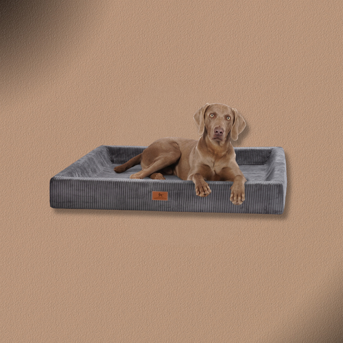 Knuffelwuff Orthopädisches Hundebett aus Cord mit Handwebcharakter Santiago