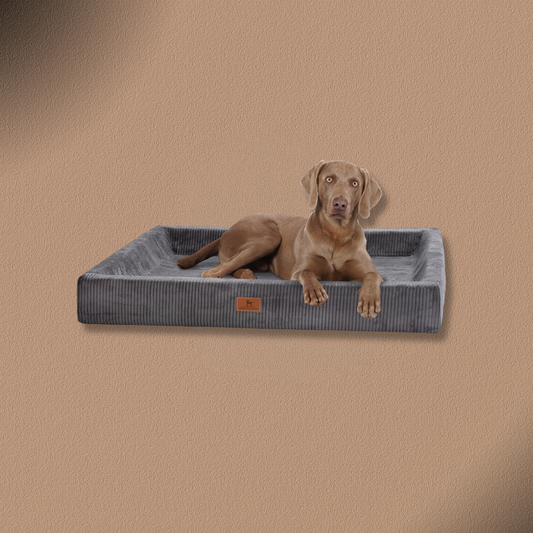 Knuffelwuff Orthopädisches Hundebett aus Cord mit Handwebcharakter Santiago