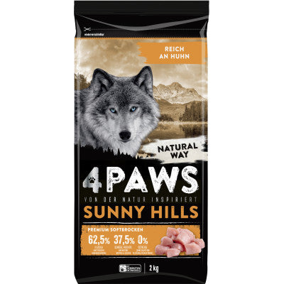 5x2kg 4 Paws Sunny Hills - reich an Huhn