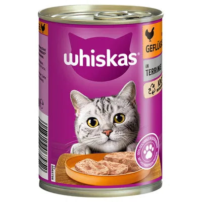 24x400g Whiskas Nassfutter 1+ Geflügel in Terrine