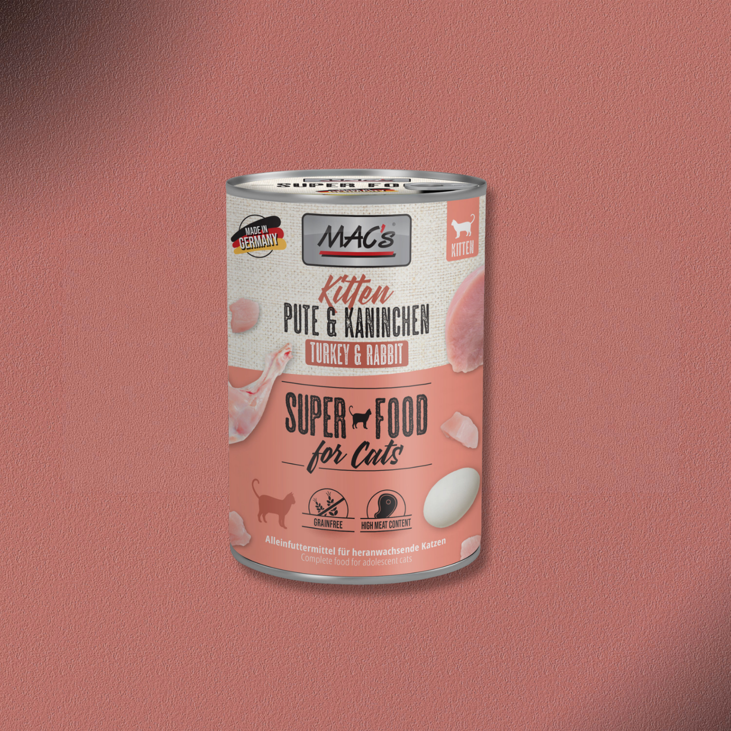 6x400g MAC's Cat Kitten Pute & Kaninchen