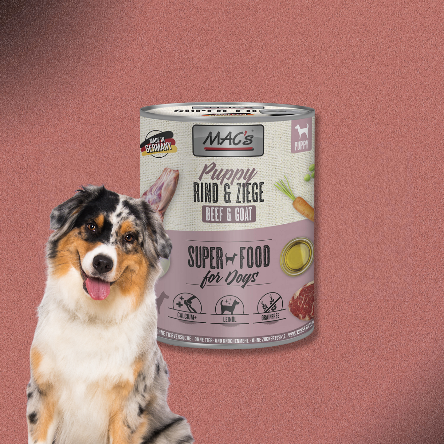 6x800g MAC's Dog Puppy Rind & Ziege