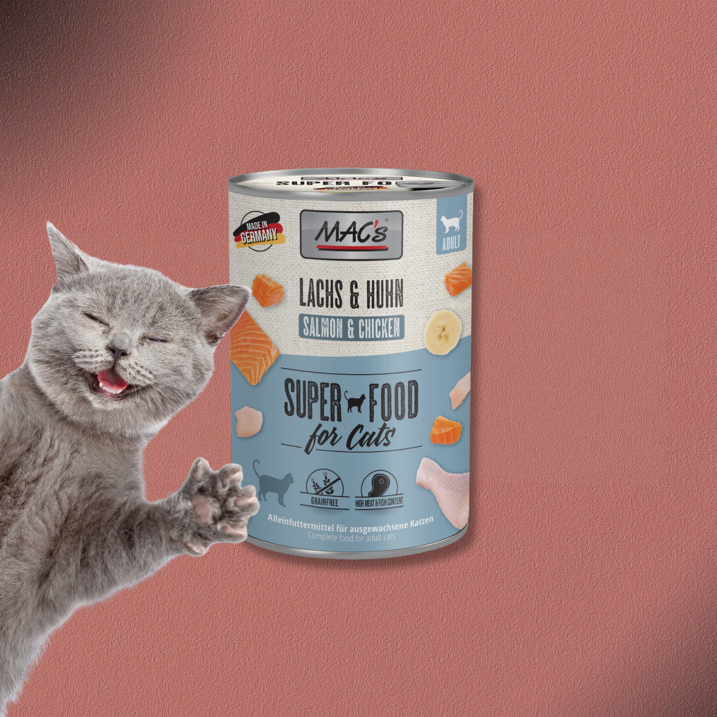 6x400g MAC's Cat Lachs & Huhn