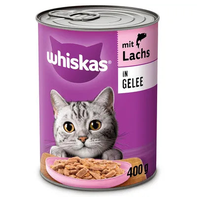 24x400g Whiskas Nassfutter 1+ Lachs in Gelee