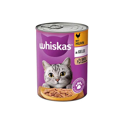 24x400g Whiskas Nassfutter 1+ Huhn in Gelee