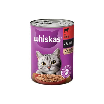 24x400g Whiskas Nassfutter 1+ Rind in Sauce
