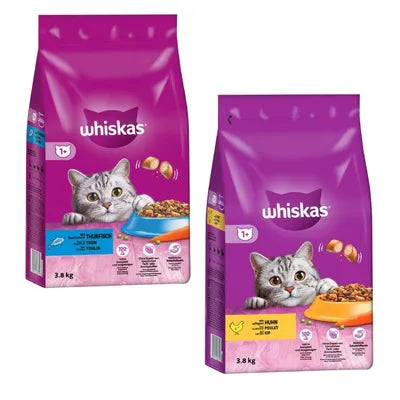 4x3,8kg  Whiskas gemischter Doppelpack - Huhn & Thunfisch