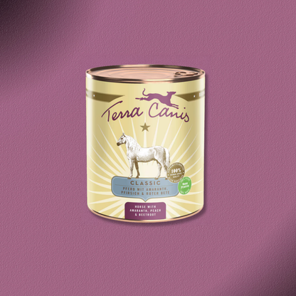6x800g Terra Canis Classic Pferd mit Amaranth, Pfirsich & Roter Beete
