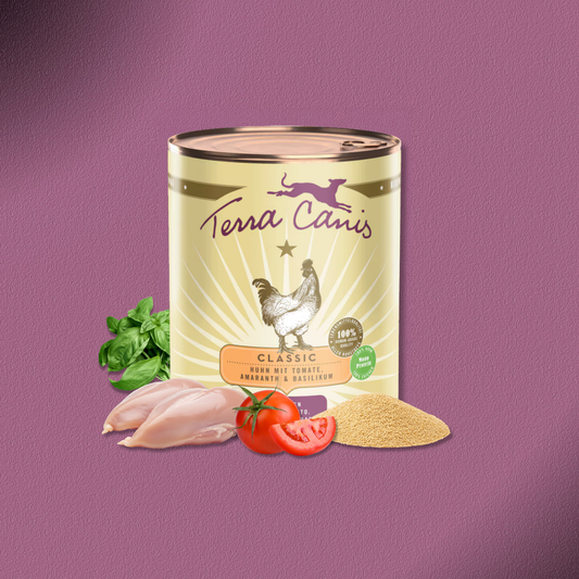 6x800g Terra Canis Classic Huhn mit Tomate, Amaranth & Basilikum