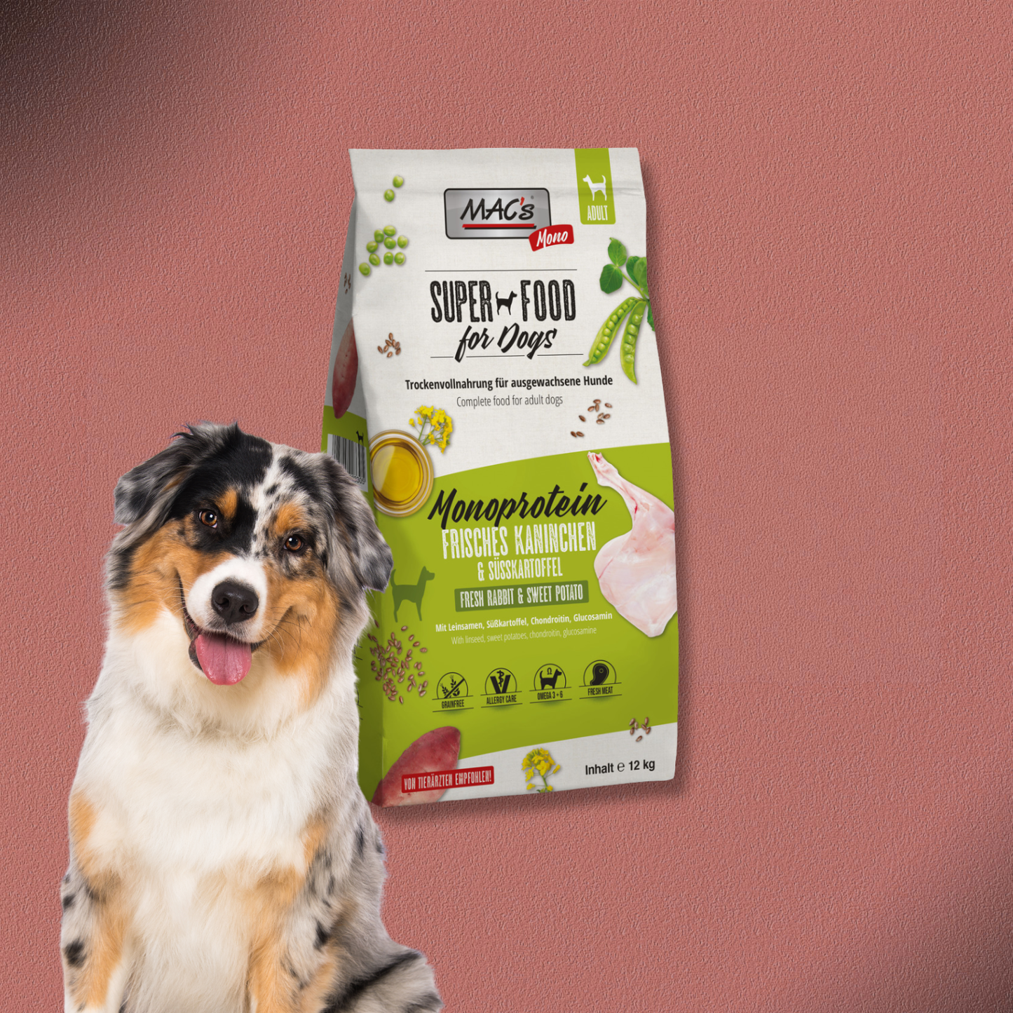 12kg MAC's Dog Mono frisches Kaninchen