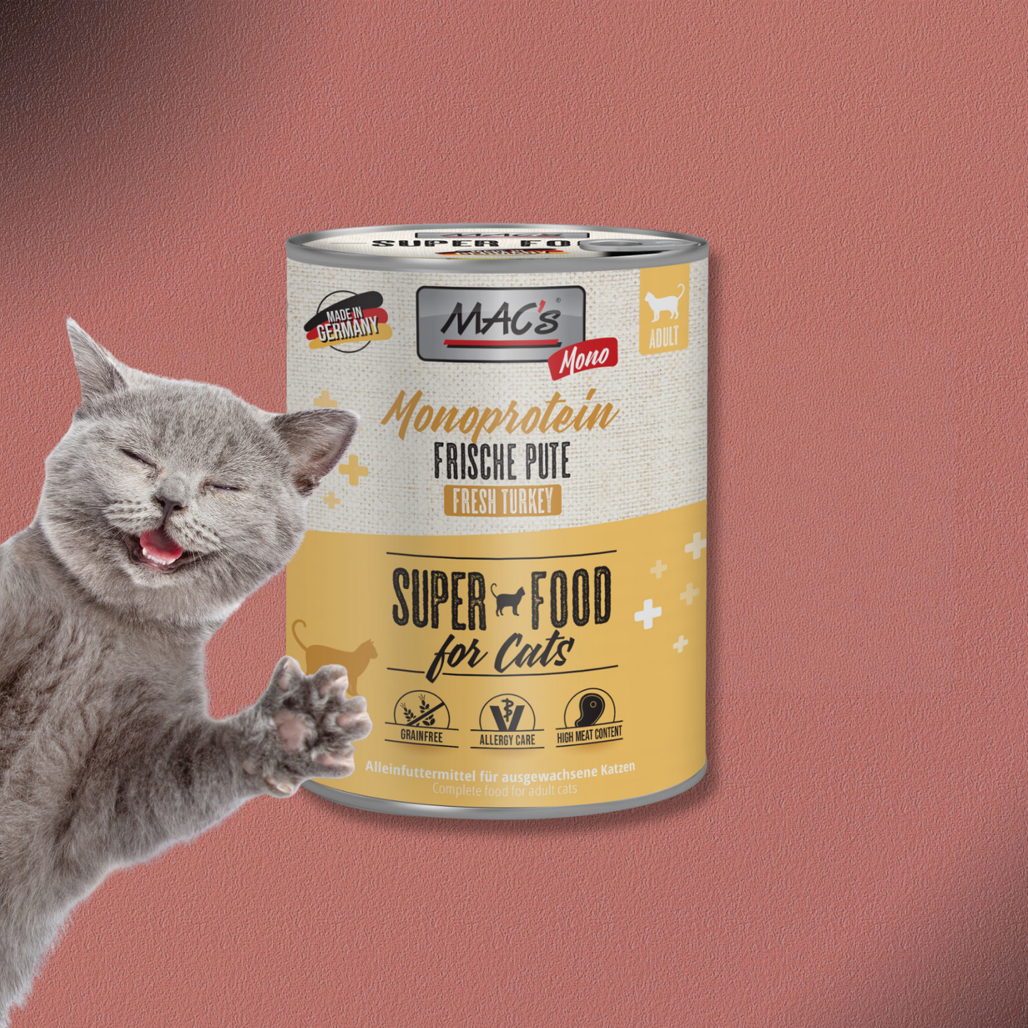 6x800g MAC's Cat Monoprotein frische Pute