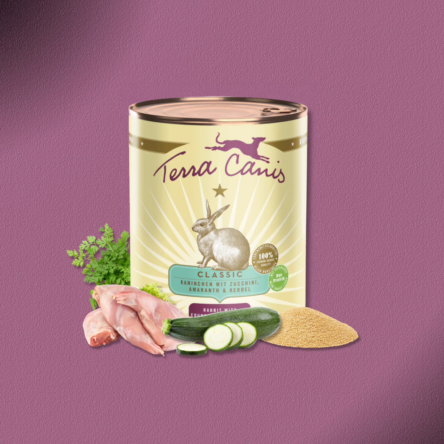 6x800g Terra Canis Classic Kaninchen mit Zucchini, Amaranth & Kerbel