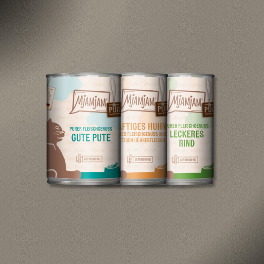 36x400g MjAMjAM Purer Fleischgenuss Kombi Paket (12x3 Sorten)