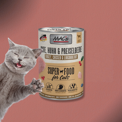 6x400g MAC's Cat Pute, Huhn & Preiselbeere
