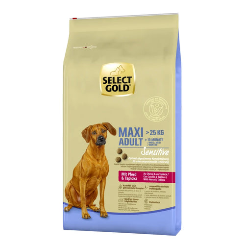2 x 12 kg SELECT GOLD Sensitive Adult Maxi Pferd und Tapioka 2 x 12 kg