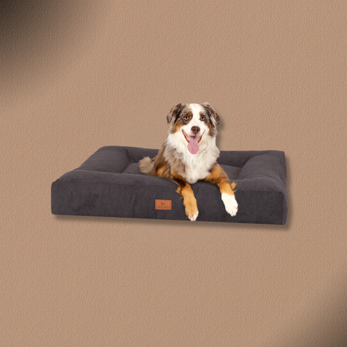 Knuffelwuff orthopädisches Hundebett aus Velours mit Handwebcharakter Sofia