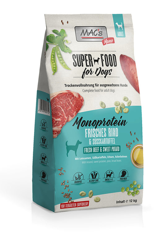 2x12kg MAC's Dog Mono frisches Rind