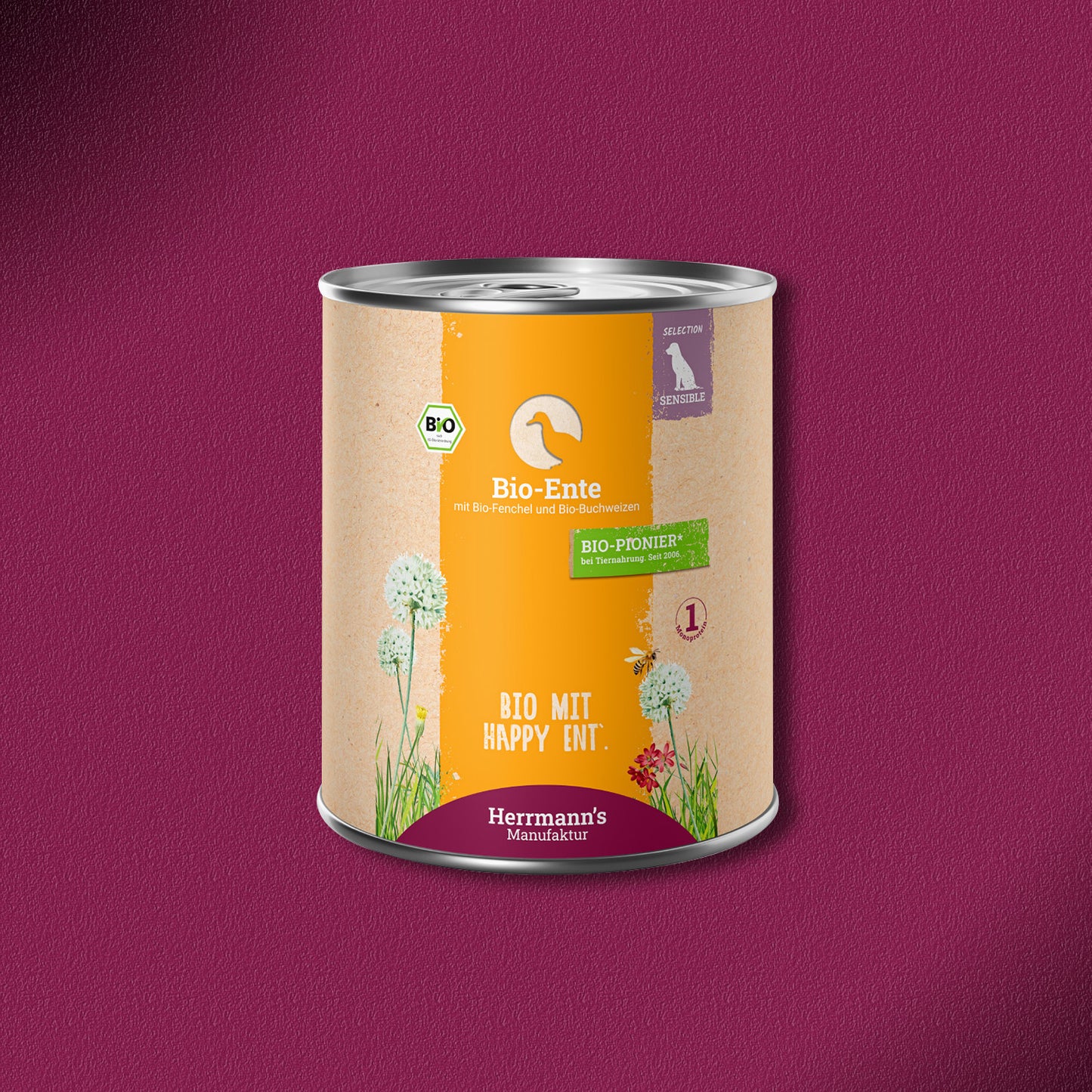 30x800g Herrmann’s Bio-Ente mit Bio-Fenchel & Bio-Buchweizen