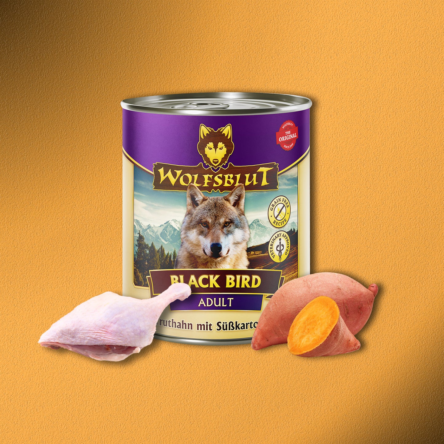 30x800g Wolfsblut Black Bird Adult – Truthahn mit Süßkartoffeln