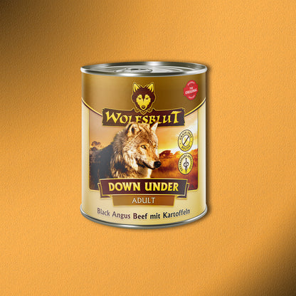 30x800g Wolfsblut Down Under Adult – Black Angus Beef mit Kartoffeln