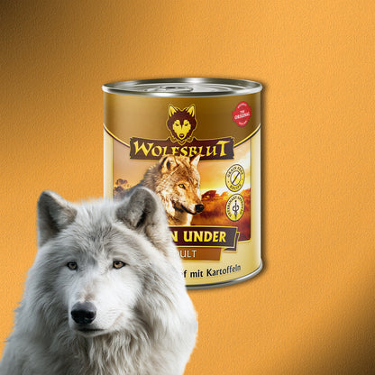 30x800g Wolfsblut Down Under Adult – Black Angus Beef mit Kartoffeln