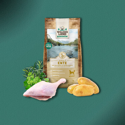 2x12kg Wildes Land Adult Ente mit Kartoffeln & Wildkräutern