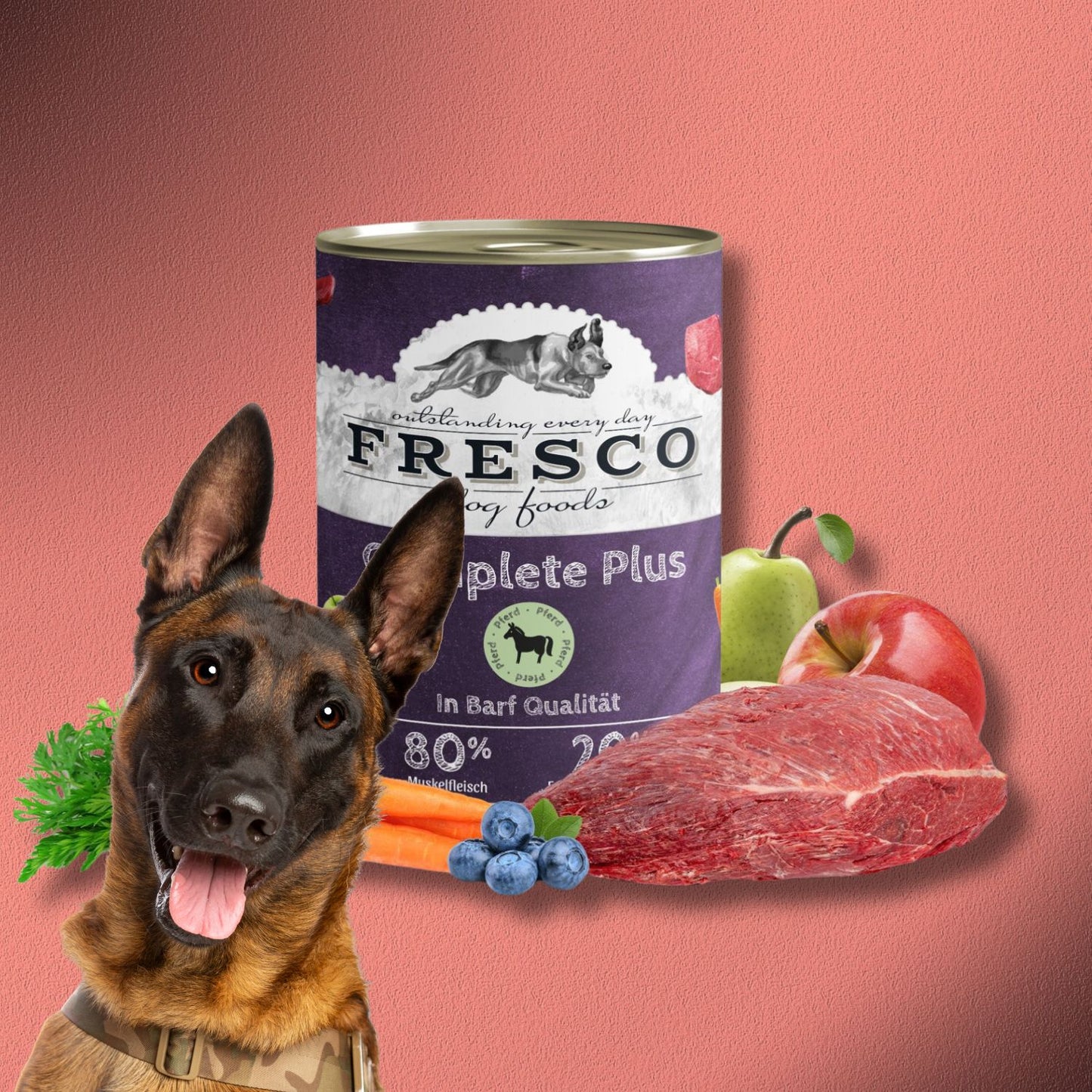 30x800g Fresco Complete Plus Pferd (haltbares B.A.R.F.)