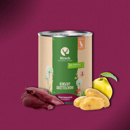 30x800g Herrmann’s Hirsch mit Kartoffel und Quitte