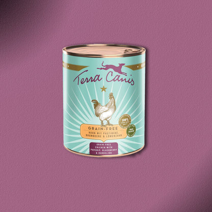 30x800g Terra Canis Grain-Free Huhn mit Pastinake, Brombeere & Löwenzahn