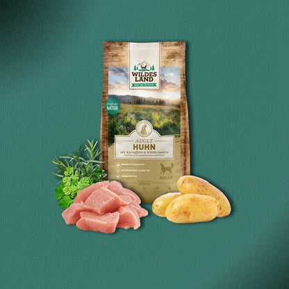 2x12kg Wildes Land Adult Huhn mit Kartoffeln & Wildkräutern