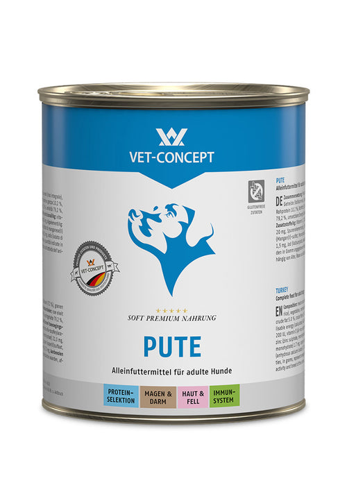 30x800g Vet Concept Hundemenü  - Pute