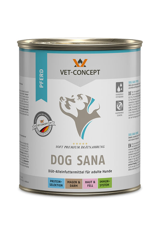 12x800g Vet Concept Hundemenü Sana Pferd