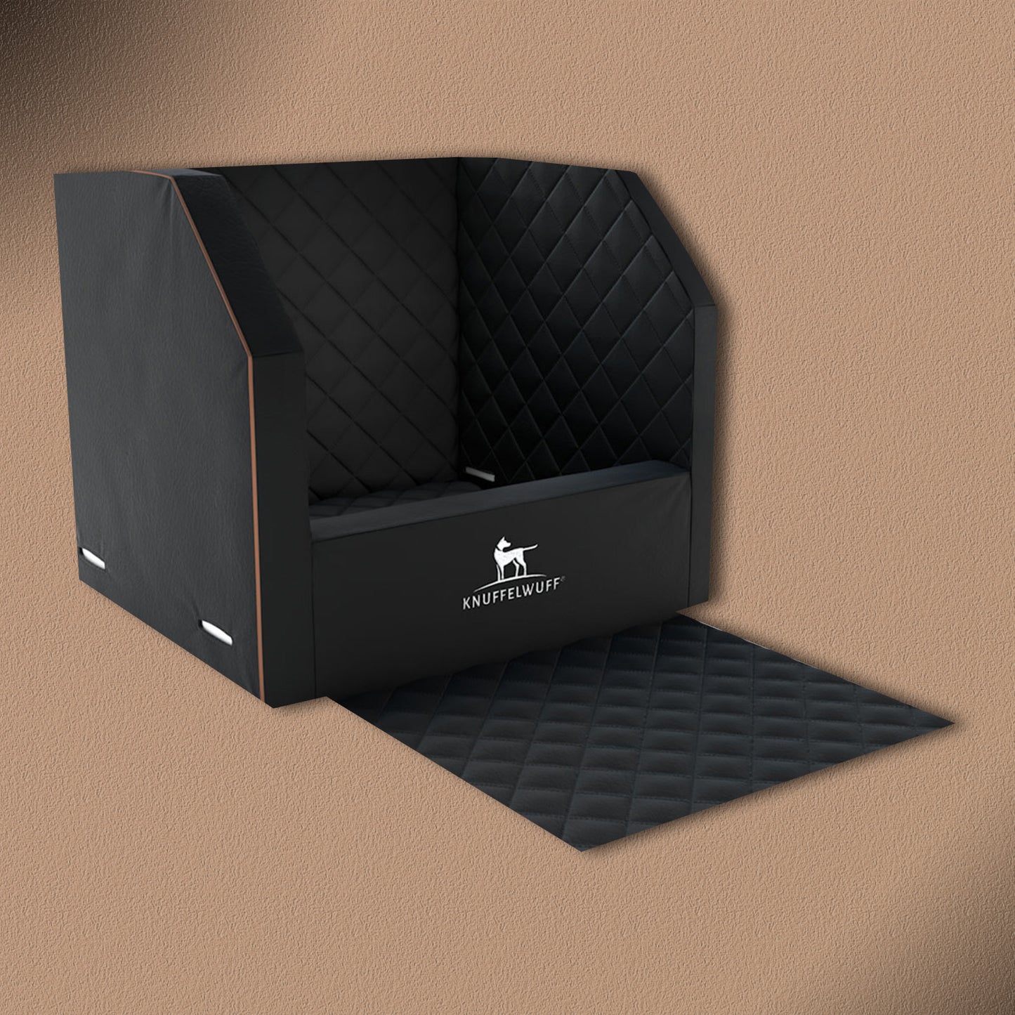 Knuffelwuff Cargo Hunde Auto Transportbox Sicherheit für den Hund und Sitzschutz für den Vordersitz