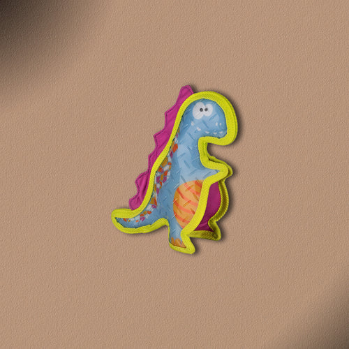 Knuffelwuff Hundespielzeug Dinosaurier T-Rex aus Gummi und Gewebe