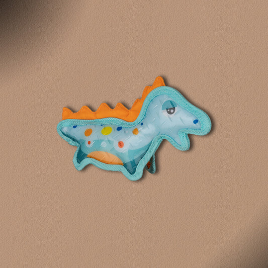 Knuffelwuff Hundespielzeug Dinosaurier Stegosaurus aus Gummi und Gewebe