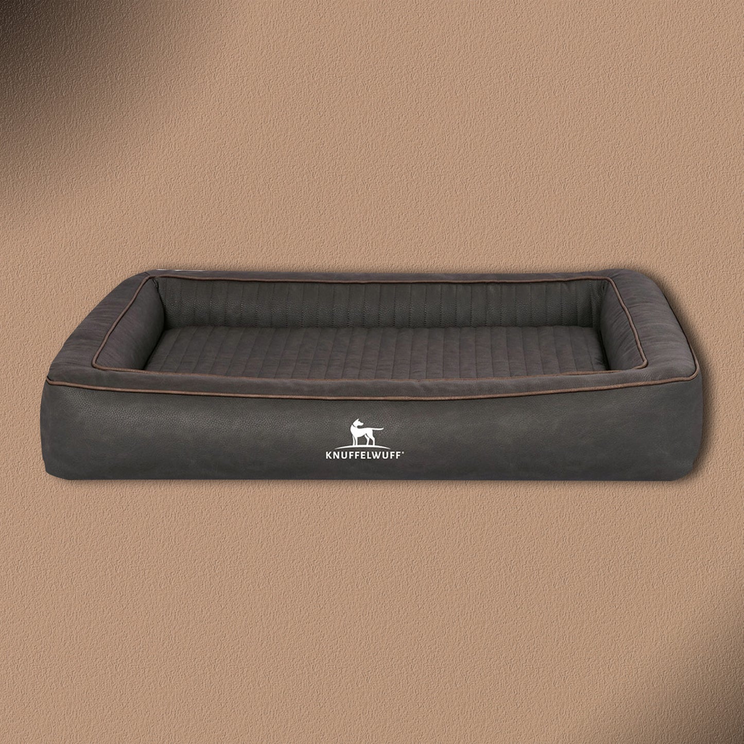 Knuffelwuff Orthopädisches Hundebett aus Laser gestepptem Kunstleder Montego