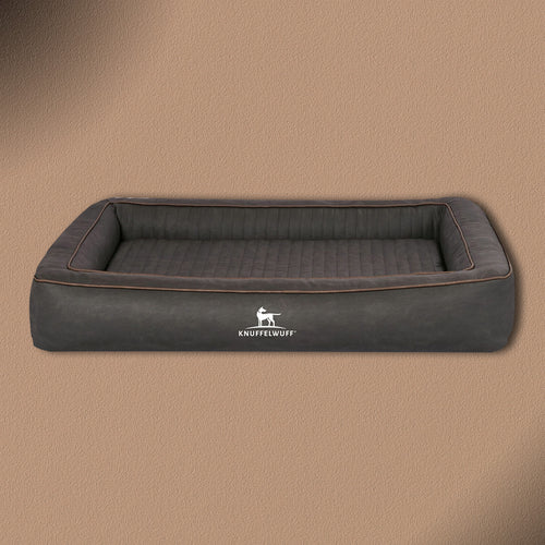 Knuffelwuff Orthopädisches Hundebett aus Laser gestepptem Kunstleder Montego