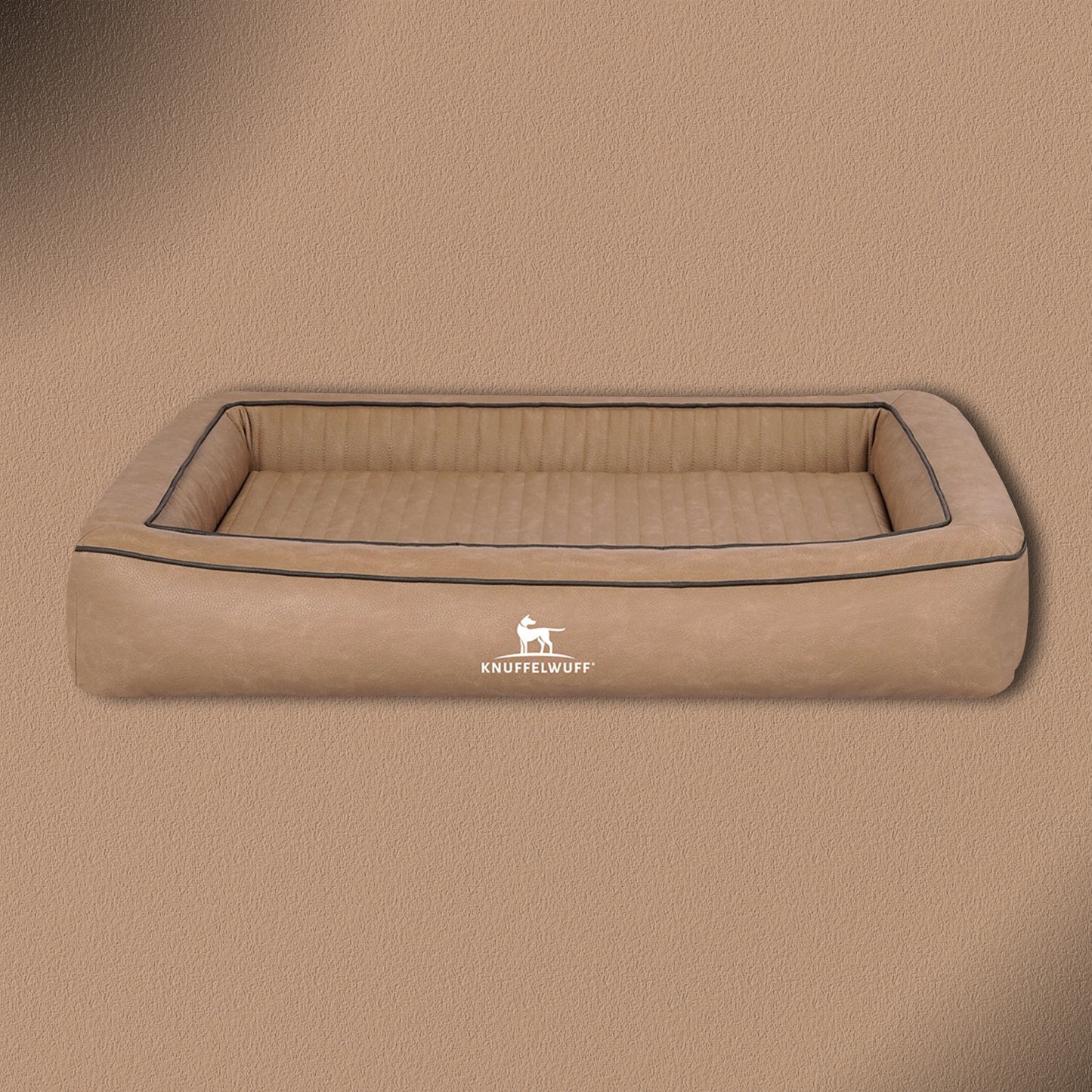 Knuffelwuff Orthopädisches Hundebett aus Laser gestepptem Kunstleder Montego